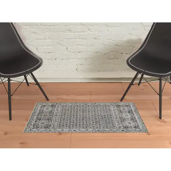 Ivory Taupe And Gray Abstract Stain Resistant Area Rug Photo 2