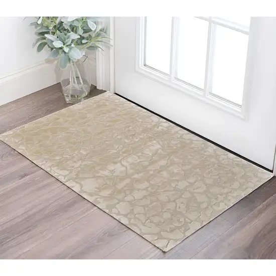 Gray and Ivory Abstract Hand Tufted Non Skid Area Rug Photo 1