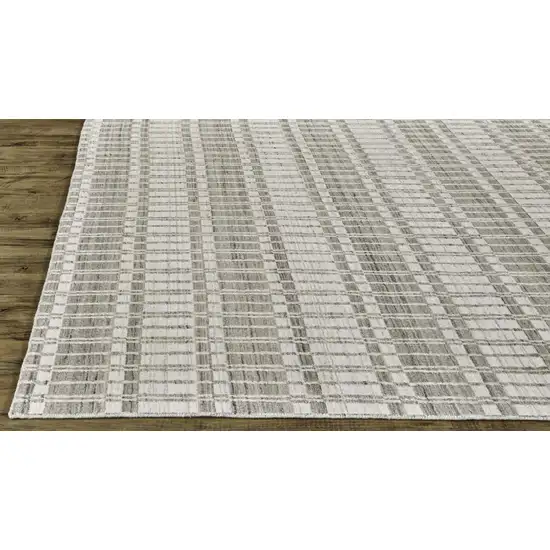 Ivory Taupe And Tan Striped Hand Woven Area Rug Photo 8