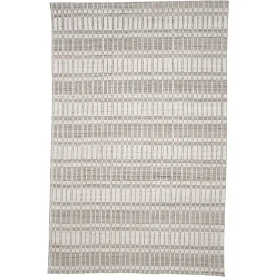 Ivory Taupe And Tan Striped Hand Woven Area Rug Photo 1