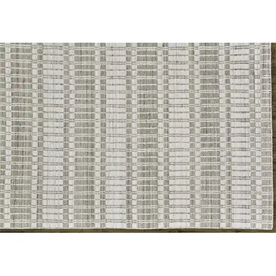 Ivory Taupe And Tan Striped Hand Woven Area Rug Photo 6