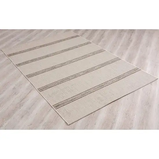 Ivory Transitional Striped Area Rug Photo 8