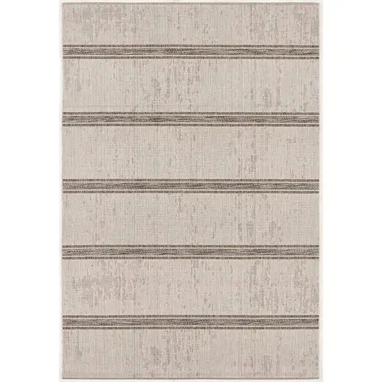 Ivory Transitional Striped Area Rug Photo 1