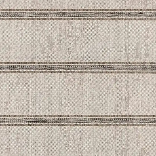 Ivory and Gray Striped Runner Rug Photo 4