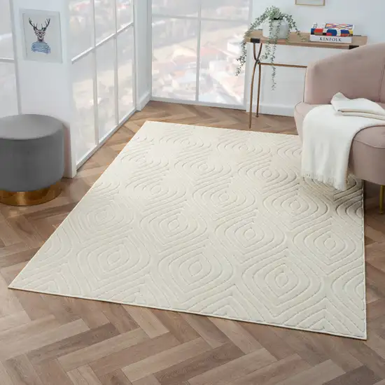 Ivory Trellis Area Rug Photo 7