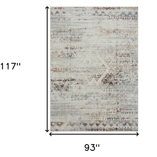 Ivory Tribal Distressed Washable Area Rug Photo 6