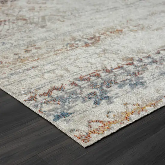 Ivory Tribal Distressed Washable Area Rug Photo 7