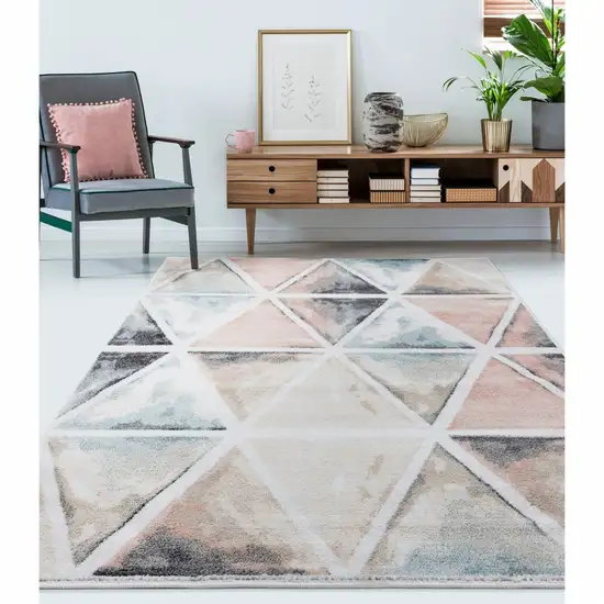 Ivory Watercolored Prism Area Rug Photo 7