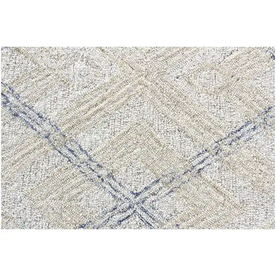 Ivory Wool Abstract Geometric Hand Tufted Non Skid Area Rug Photo 5