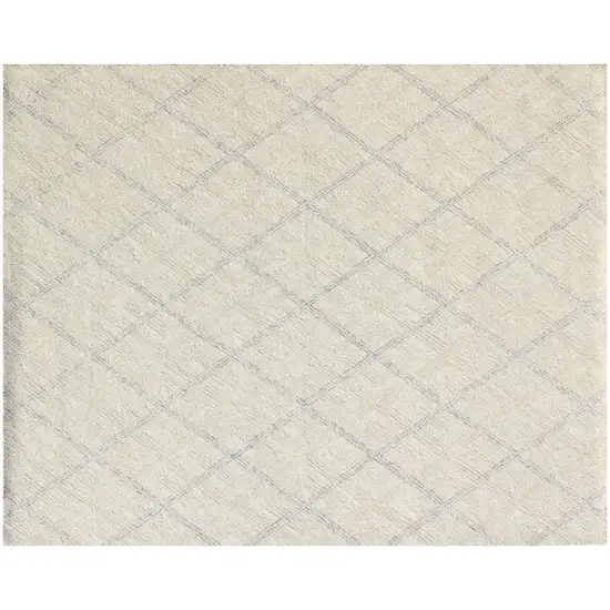 Ivory Wool Abstract Geometric Hand Tufted Non Skid Area Rug Photo 6