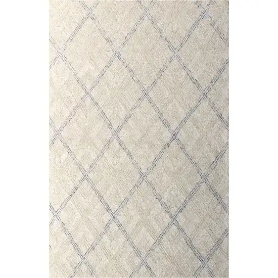 Ivory Wool Abstract Geometric Hand Tufted Non Skid Area Rug Photo 4