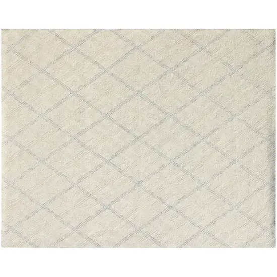 Ivory Wool Abstract Geometric Hand Tufted Non Skid Area Rug Photo 2