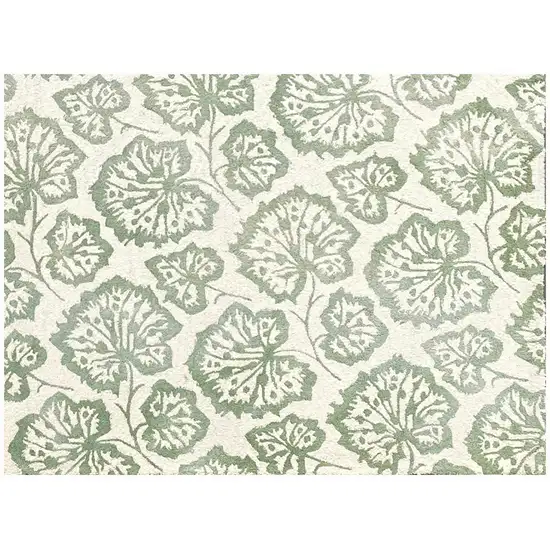 Ivory Wool Floral Hand Tufted Non Skid Area Rug Photo 4