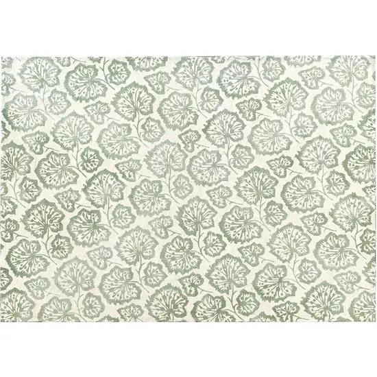 Ivory Wool Floral Hand Tufted Non Skid Area Rug Photo 2