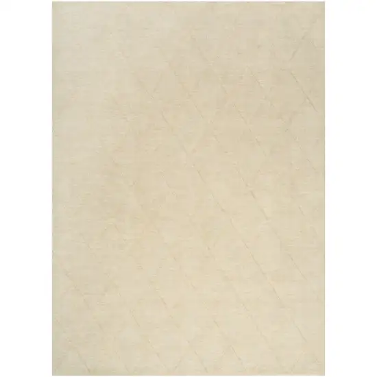 Ivory Wool Geometric Area Rug Photo 4