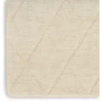 Photo of Ivory Wool Geometric Area Rug