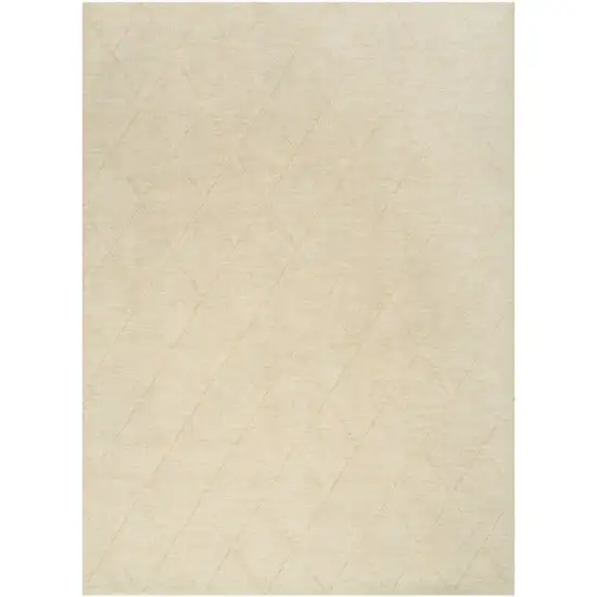 Ivory Wool Geometric Area Rug Photo 5