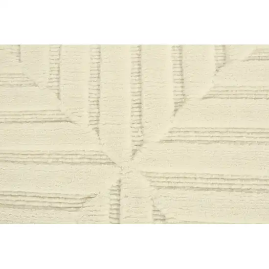 Ivory Wool Geometric Hand Knotted Area Rug Photo 8