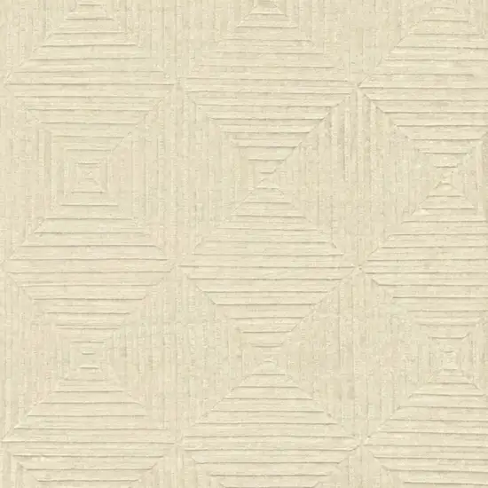 Ivory Wool Geometric Hand Knotted Area Rug Photo 7