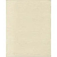 Photo of Ivory Wool Geometric Hand Knotted Area Rug