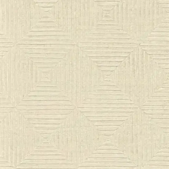 Ivory Wool Geometric Hand Knotted Area Rug Photo 6