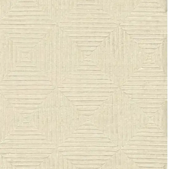 Ivory Wool Geometric Hand Knotted Area Rug Photo 6