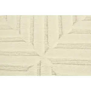 Photo of Ivory Wool Geometric Hand Knotted Area Rug