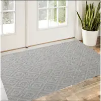 Photo of Ivory Wool Geometric Hand Woven Area Rug