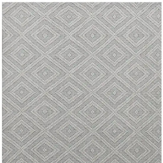 Ivory Wool Geometric Hand Woven Area Rug Photo 5