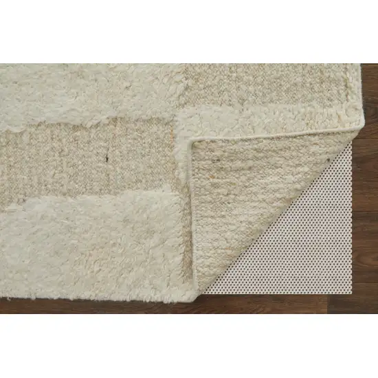 Ivory Wool Geometric Hand Woven Area Rug Photo 6