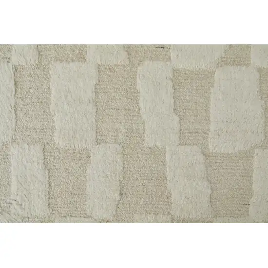 Ivory Wool Geometric Hand Woven Area Rug Photo 9