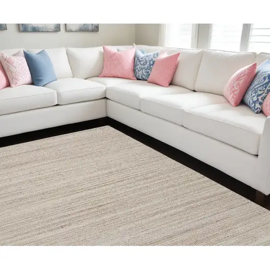 Ivory Wool Hand Woven Stain Resistant Area Rug Photo 1