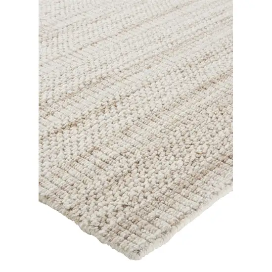 Ivory Wool Hand Woven Stain Resistant Area Rug Photo 7