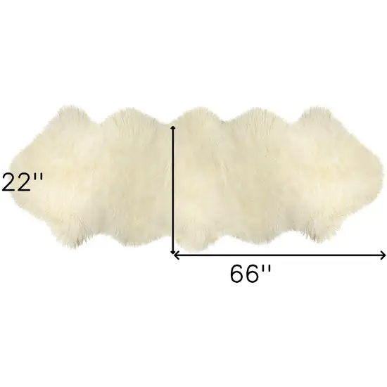 Ivory Wool Sheepskin Handmade Area Rug Photo 5