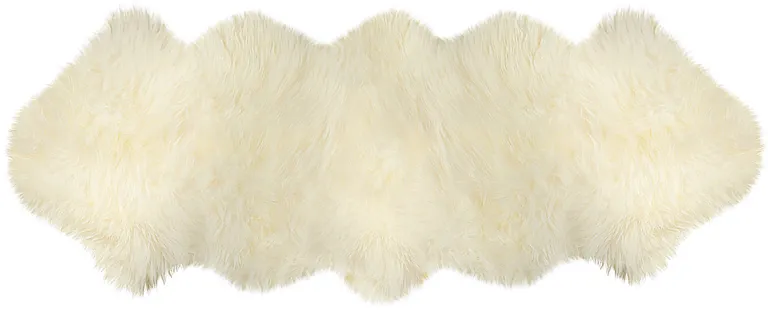 Ivory Wool Sheepskin Handmade Area Rug Photo 1