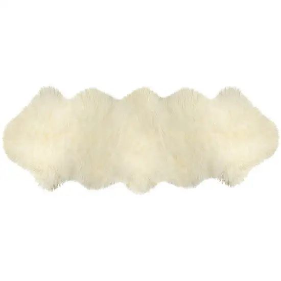 Ivory Wool Sheepskin Handmade Area Rug Photo 1