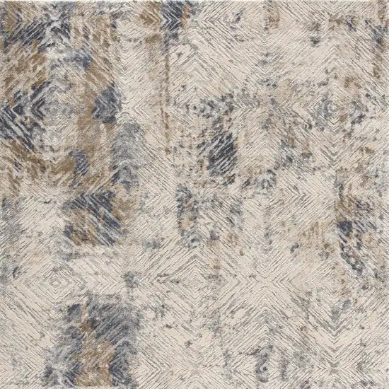 Beige Abstract Printed Area Rug Photo 5