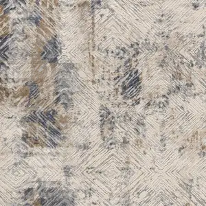 Photo of Ivory and Beige Abstract Diamonds Area Rug