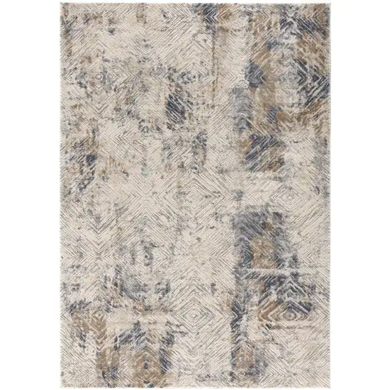 Beige Abstract Printed Area Rug Photo 4