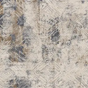 Photo of Ivory and Beige Abstract Diamonds Area Rug