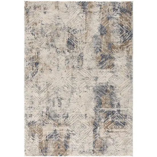 Ivory and Beige Abstract Diamonds Area Rug Photo 1