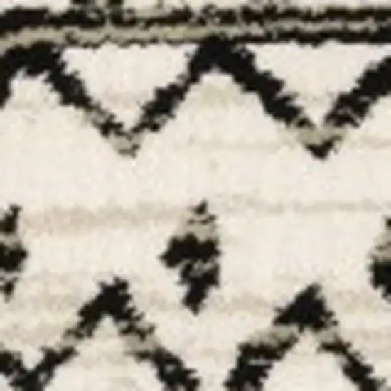 Ivory And Black Eclectic Patterns Indoor Area Rug Photo 7