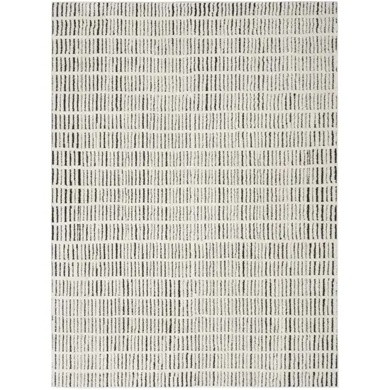 Ivory and Black Geometric Area Rug Photo 4