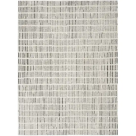 Ivory and Black Geometric Area Rug Photo 2