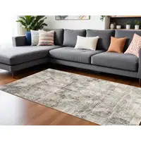 Photo of Ivory and Black Geometric Non Skid Area Rug