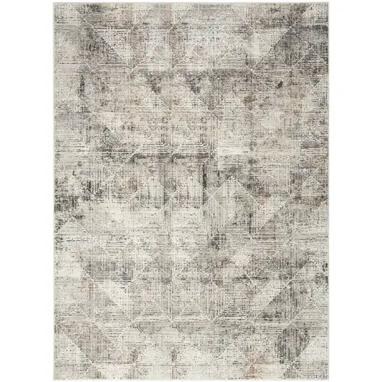 Ivory and Black Geometric Non Skid Area Rug Photo 8