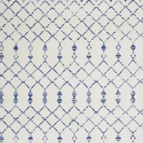 Ivory and Blue Berber Pattern Area Rug Photo 8