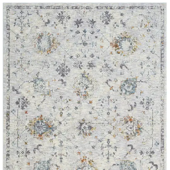 Ivory and Blue Floral Area Rug Photo 7