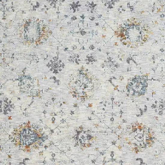 Ivory and Blue Floral Area Rug Photo 6