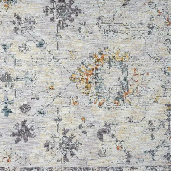 Ivory and Blue Floral Area Rug Photo 5